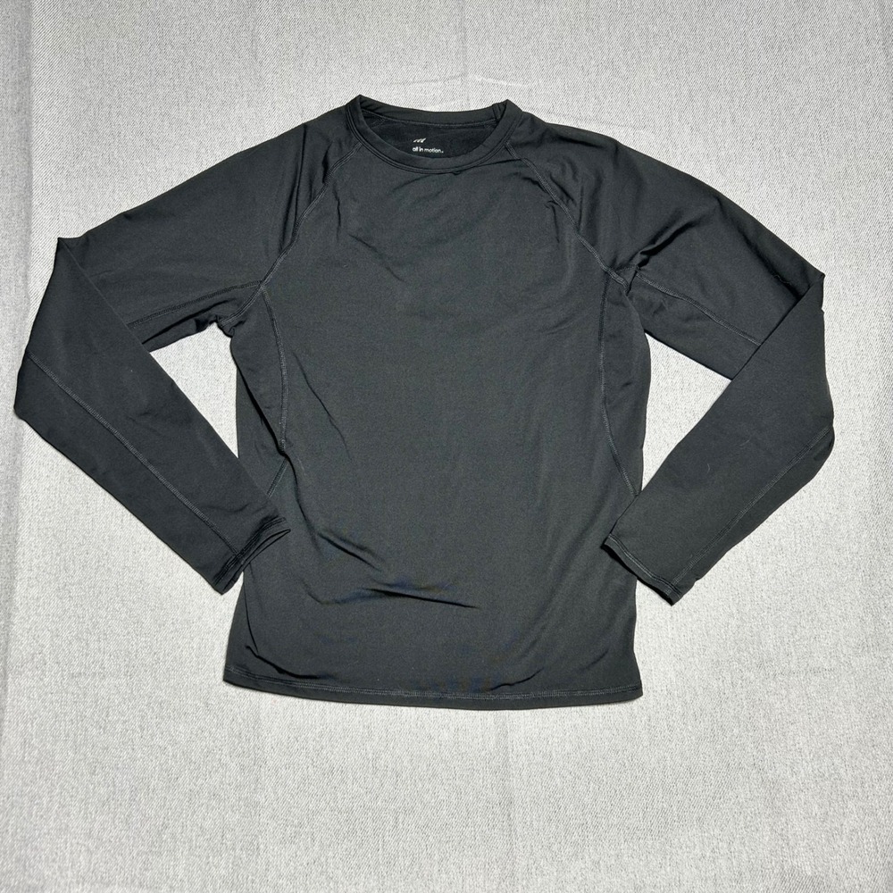 All‎ In Motion Mens Long Sleeve Active Shirt M Black Recycled Stretch Training